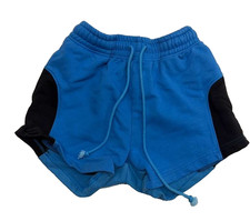Shorts De Sport Décontractés À Cordons Deux Tons Couleur, Bleu/Noir, XS