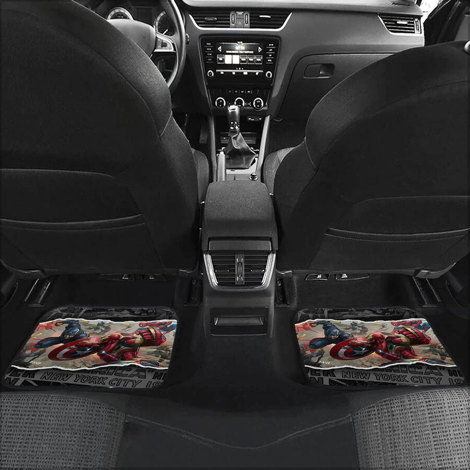 Captain America Iron Man Car Floor Mats, Marvel Auto Accessories, Superhero Gift
