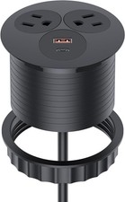 Desk Power Grommet with PD 20W USB-C Port Fast Charging Station USB-A Port,De...