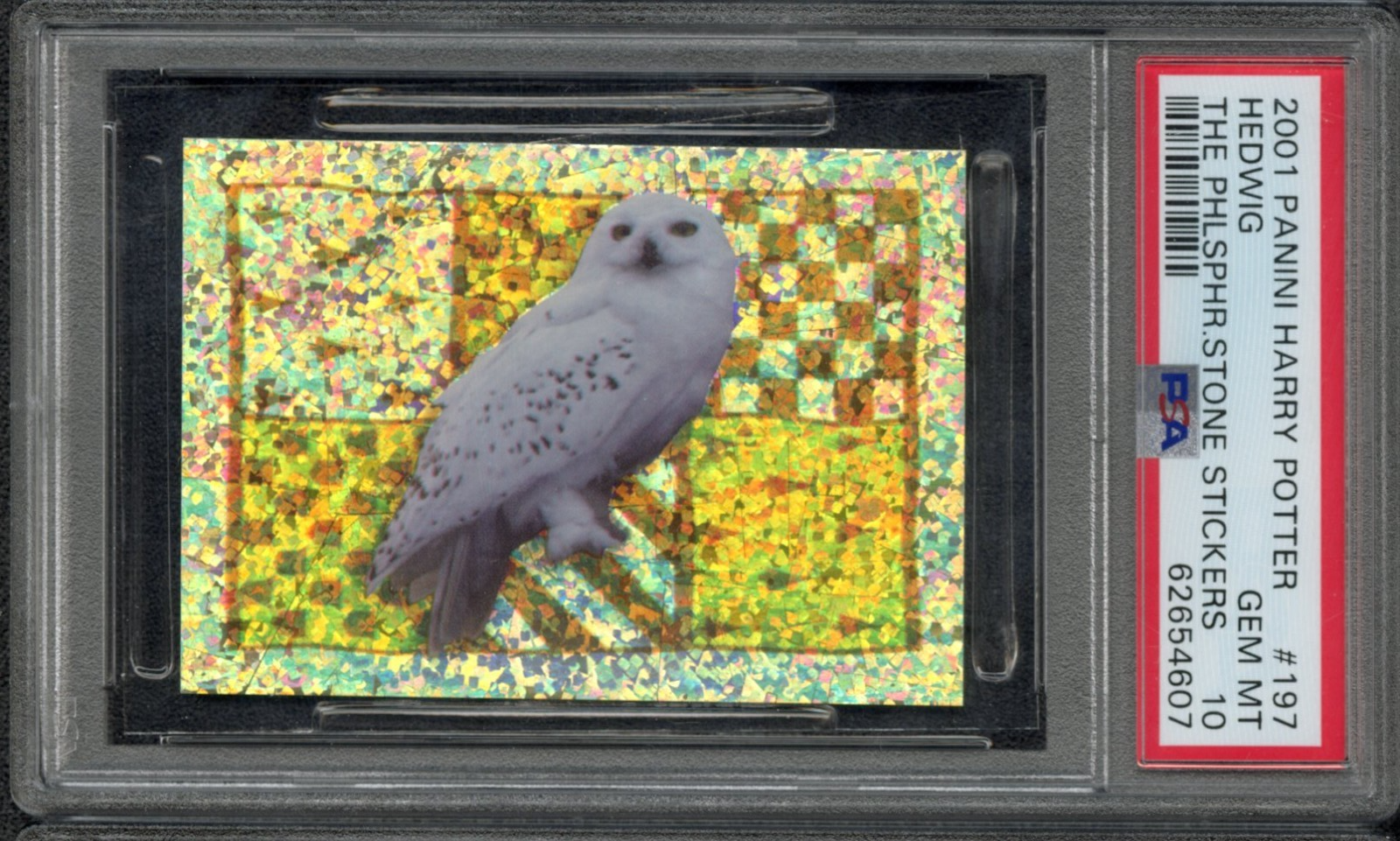 PSA 10 - 2001 Panini HEDWIG HOLO ROOKIE Harry Potter Sticker #197 POP 36 - RARE!