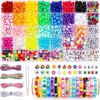 Pony Perlen 1000+ PCS 8Mm Kandi Beads Set FüR ArmbäNder Basteln Kinder