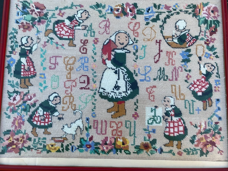 ANCIEN ABECEDAIRE POUPEE BECASSINE ANNEE 60 DECO AVEC LOULOTTE BLEUETTE 50/40 CM - Photo 2/4