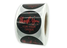 CuteBox 500 Count 1” “Thank You for Your Order” Easy-Peel Sticker Roll