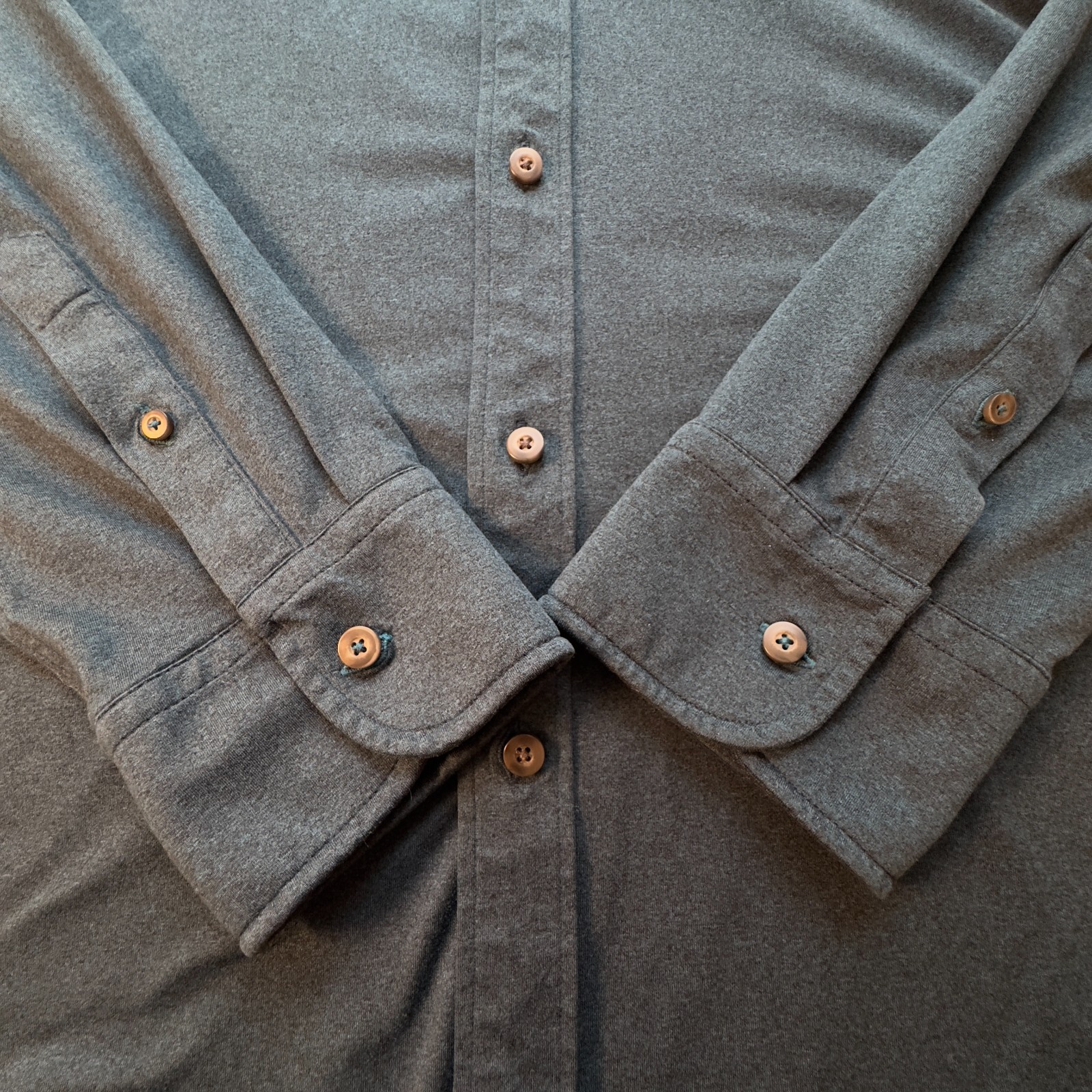 Untuckit Performance Tee Teal LS Button Down Casu… - image 2