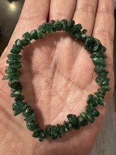 Green Aventurine Gemstone Chip Stone Bracelet Elastic Stretch