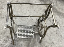 Wheeler & Wilson Treadle Sewing Machine Cast Iron Base Stand Table Gold Antique