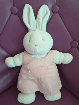 KLORANE DOUDOU PELUCHE EPONGE LAPIN ROBE ROSE ANCIEN MODELE 35CM TRES BON ETAT - Photo 1/2