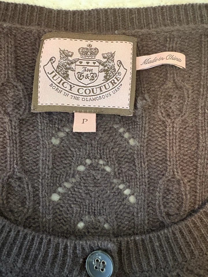 Juicy couture Y2K gray Cashmere Blend baby doll sweater mini dress size P petite - Image 3 of 4