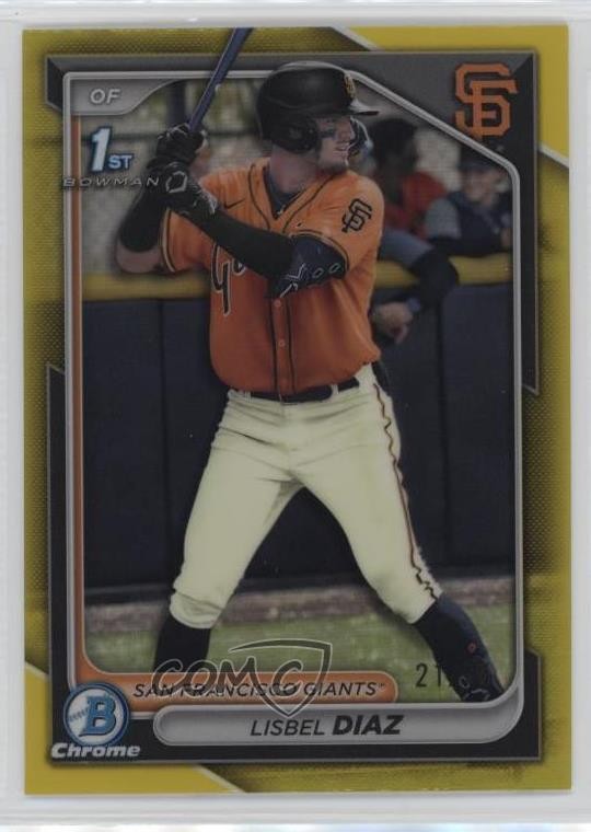 2024 Bowman Chrome Prospects Yellow Refractor 21/75 Lisbel Diaz #BCP-194 v9t