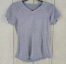 Unbranded Size Small Blue V Neck Active Womens Short Sleeve Top