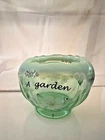 Vintage Fenton Opulent Green Vase, GARDEN OF FRIENDS, signed, hand painted