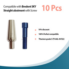 10 pezzi pilastro dentale titanio dritto cementato compatibile con Bredent Sky
