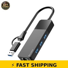 ALL-LUCKY USB to Ethernet Adapter Hub 4 in 1 with 3 USB 3.0 Ports