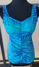 MAXINE Vtg 1990s Y2K Bombshell BLUE/GREEN Bathing Suit SWIMSUIT Sz 12