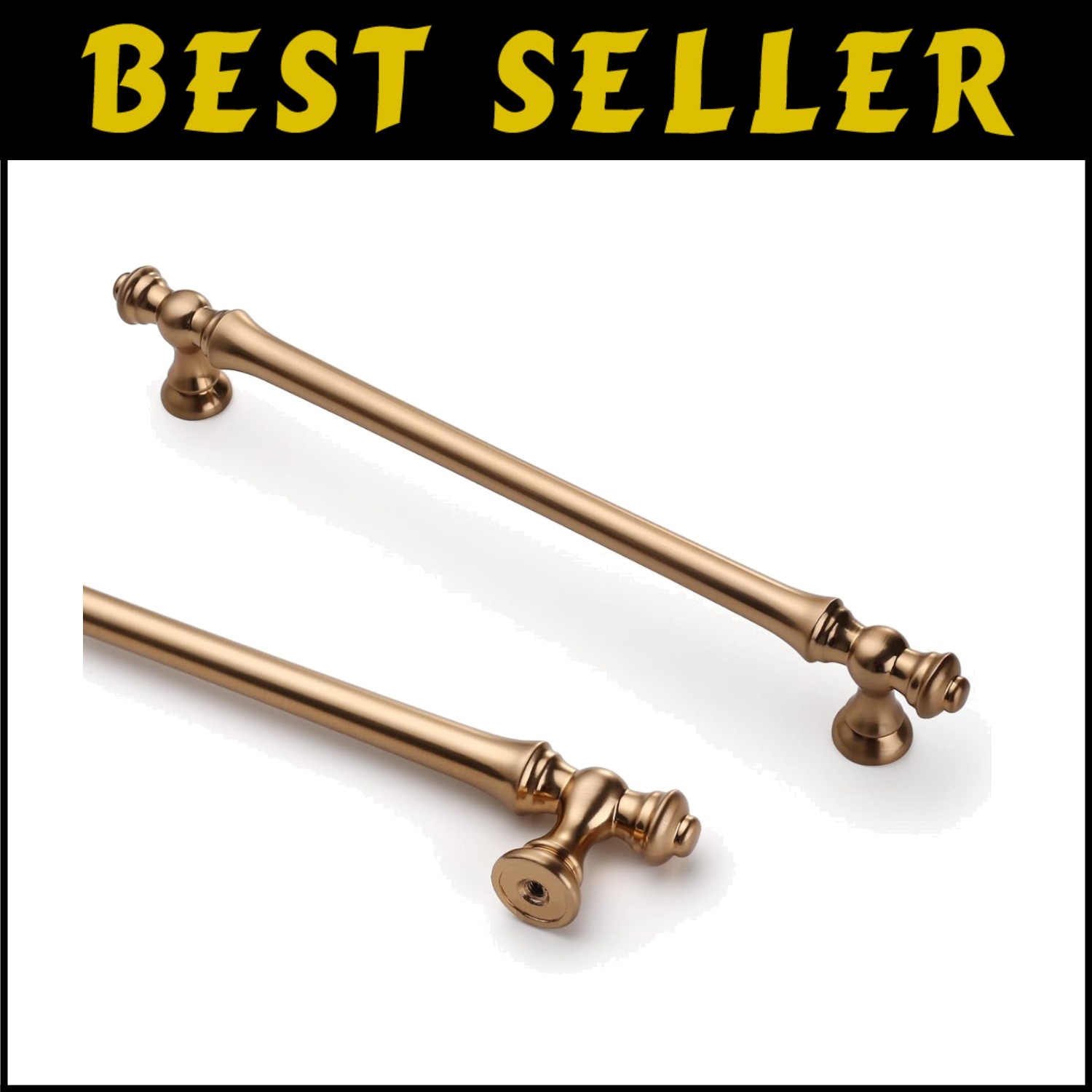 10 Pack 7.5 Inch Brushed Brass Cabinet Handles - Elegant Champagne Bronze Pulls for Cabinets and Drawers