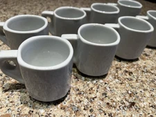 Vintage White Porcelain Demitasse Espresso Cups - Set of 8