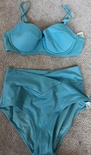 NWT Aerie American Eagle Womens Textured Bikini Set Top Bottom Sz M High Waisted