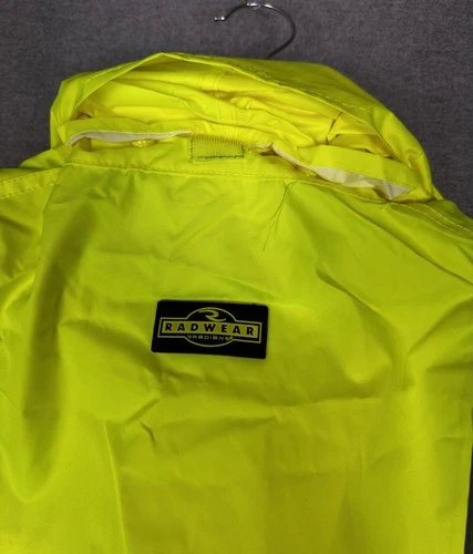 Radians Radwear Jacket Mens Medium Yellow Hi Vis Class 3 Hooded Rain RW10-3S1Y image 5