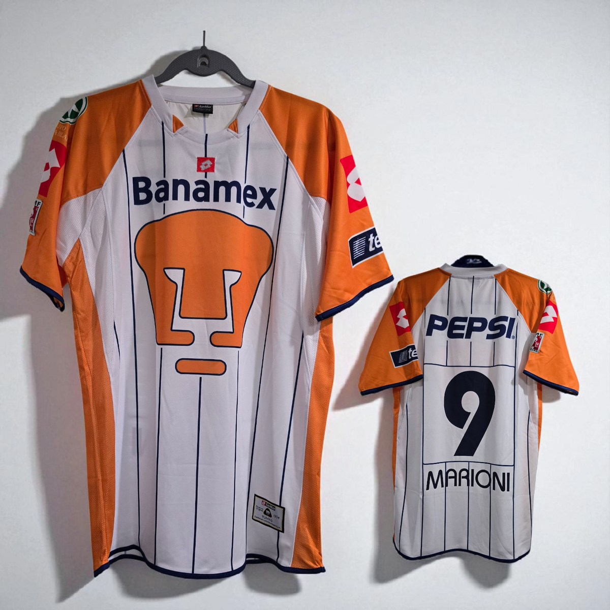 PUMAS UNAM 03/04 Home - Champion - BRUNO MARIONI # 9 - Large (Run