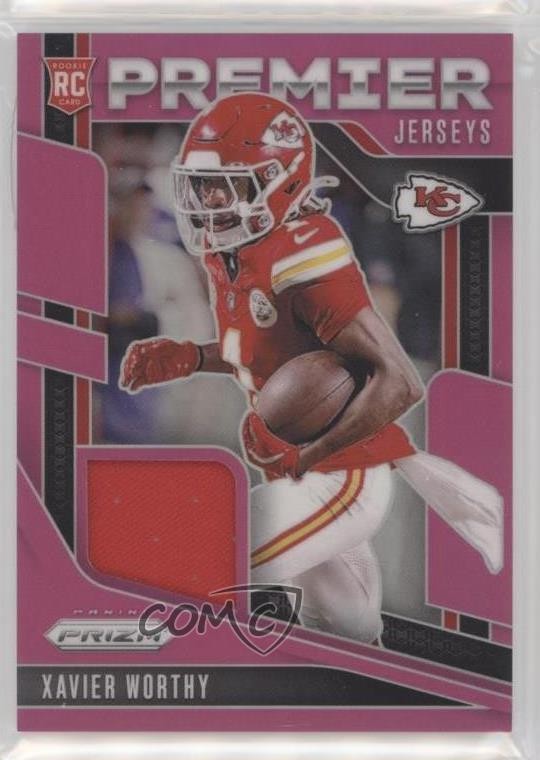 2024 Panini Prizm Premier Jerseys Pink Prizm Xavier Worthy #PJ-XWY Rookie RC