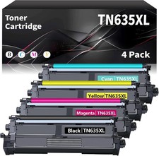 TN635XL TN635 Toner Cartridge 4 Pack w/ Chip for Brother HL-L8430CDW L8970CDW
