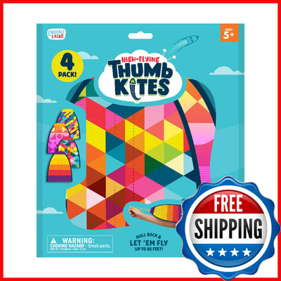Chuckle & Roar Thumb Kites, 2-Pack, Flies 65ft, Ages 5+, No Wind Needed