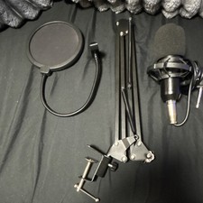 Studio Microphone Kit with Stand, Pop Filter, Sound Card, Earphones