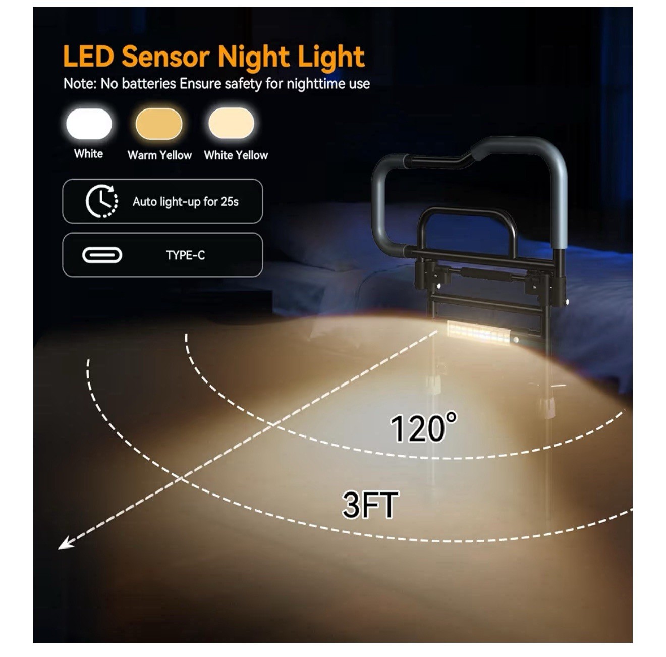 Bed Rails for Elderly Adults Safety, Foldable Bed Assist Rails for Seniors