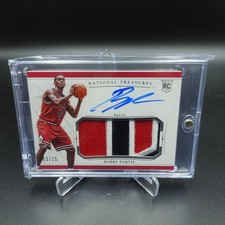 2015-16 PANINI NATIONAL TREASURES BOBBY PORTIS ROOKIE PATCH AUTO RPA CARD /25