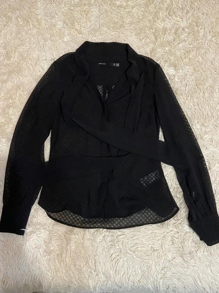 Women Karen Millen Shirt Black Chiffon S