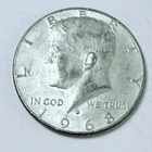 1968-D Kennedy Half Dollar 40% Silver, Circulated Coin #7183