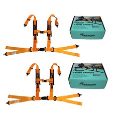 2pk Universal 2 4 Point Quick Release Racing Harness Seat Belt W Shoulder Pad