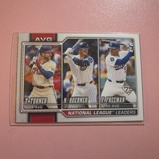 2026 Topps #151 National League Leaders Avg (Hoerner / Freddie Freeman / Turner)