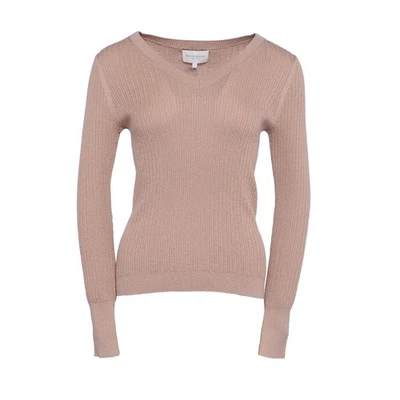 Eric Bompard Women's Pink Knit V-Neck Cashemere Blend Sweater Size S UK 8 - Photo 1/4