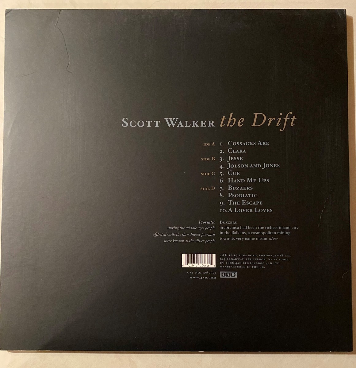 米2LP Scott Walker The Drift CAD2603 4AD /00520 Scott Walker – The Drift – 2 x Vinyl (LP, Album + 2 more