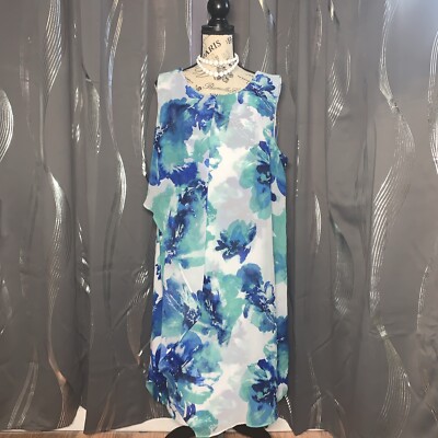 white christmas dresses Raymi Blue Floral Chiffon Maxi Dress - US 12