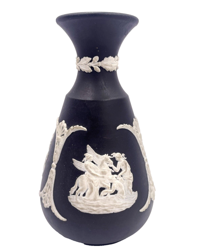 Wedgwood Vase schwarz/weiß Jaspis - Bild 1 von 10