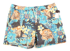 Ezekiel Blue  Gray Floral Print Stretch Swim Shorts Trunks Men's 38