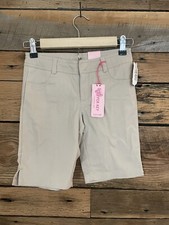 Girls School Uniform Shorts Copper Key Khaki Beige Sz 8 Knee Length Modest