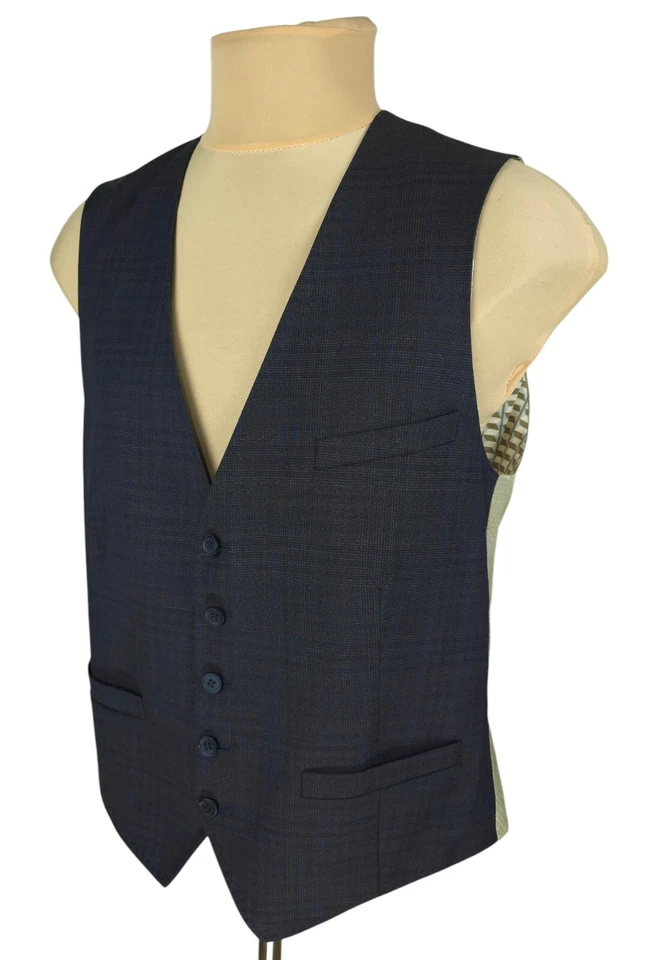 Ted Baker Roibosw Mens Gray Wool Vest Waistcoat Size 40R (L) - Image 4 of 4