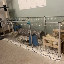 6/8 Panels XXL Dog Playpen Acrylic Pet Whelping Box Deep Fertility Cage Lockable