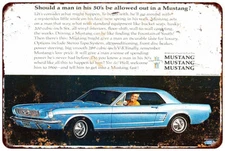 1966 Ford Mustang Hardtop Vintage Look reproduction metal sign 8 x 12
