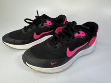 Preowned Nike Revolution 7 Running Shoes Big Kids 4Y Black/White/Hyper Pink