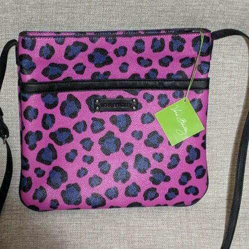 Vera Bradley Purple Animal Leopard Print Crossbody Handbag Purse Faux Leather - Picture 2 of 9