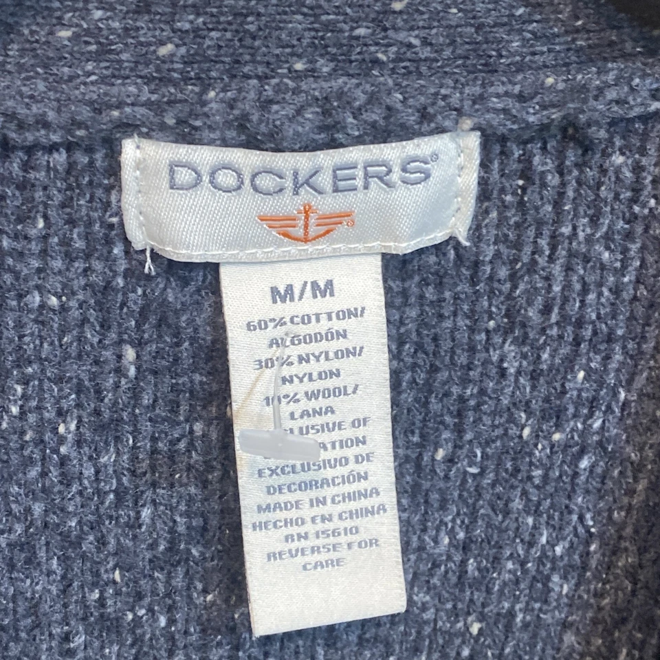 Dockers Cardigan Men’s Size Medium M Wool Blend Sweater Kurt Cobain Grandpa E6 - Image 2 of 4