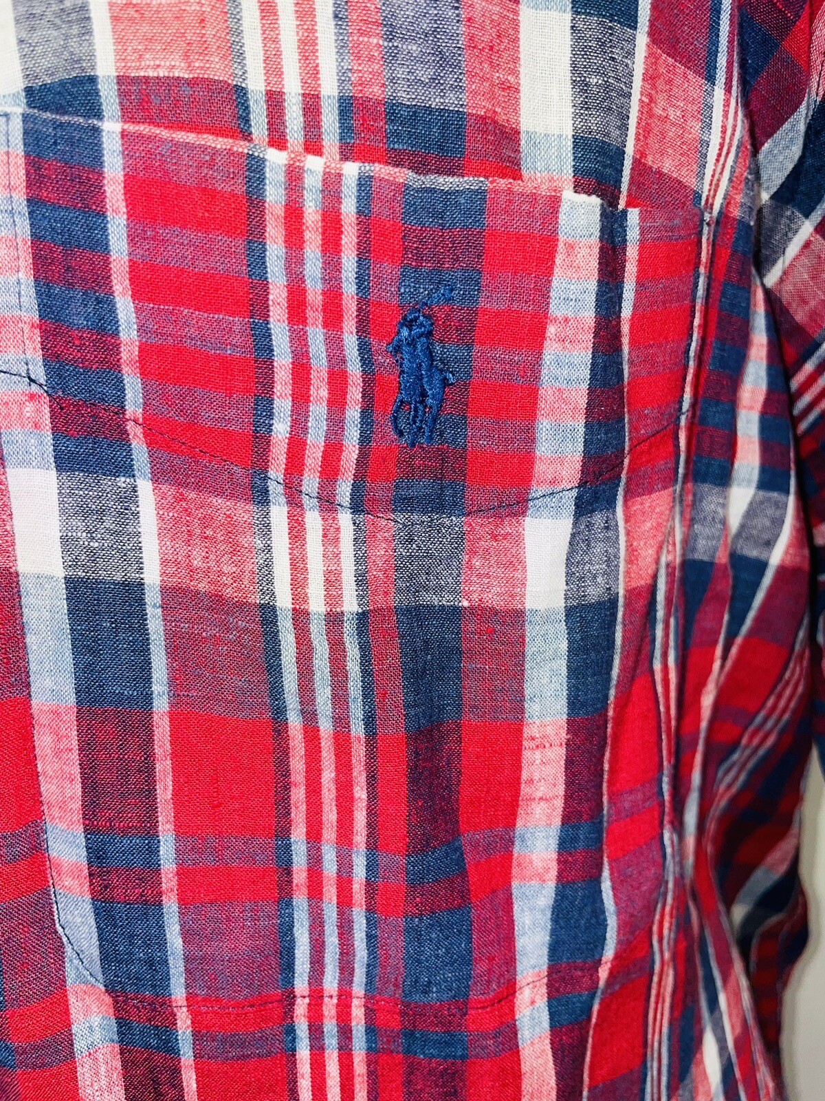 SUMMER WEIGHT POLO RALPH LAUREN BLEEDING MADRAS S… - image 3