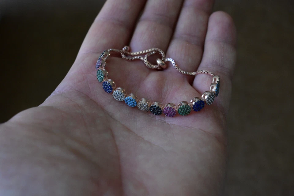 Pulsera hecha a mano de plata de ley 925 con múltiples piedras estilo turco otomano Foto 3 de 4