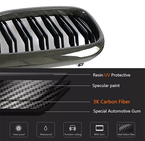 For BMW G30 G38 F90 M5 2017-2019 Real Carbon Front Kidney Grille Grill Twin Slat - Picture 14 of 15
