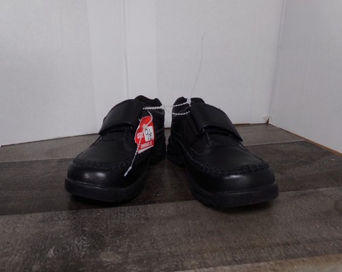Clarks Hook & Loop Strap Black Leather Dress School Shoes Toddler Kids 9.5 Wide - Picture 5 of 12