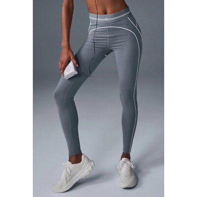 Alo Yoga Airbrush High-Waist Heart Throb Legging Steel Grey S | eBay